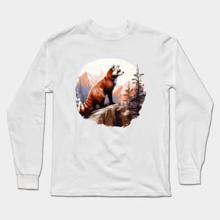 Red Panda In Nature Long Sleeve T-Shirt